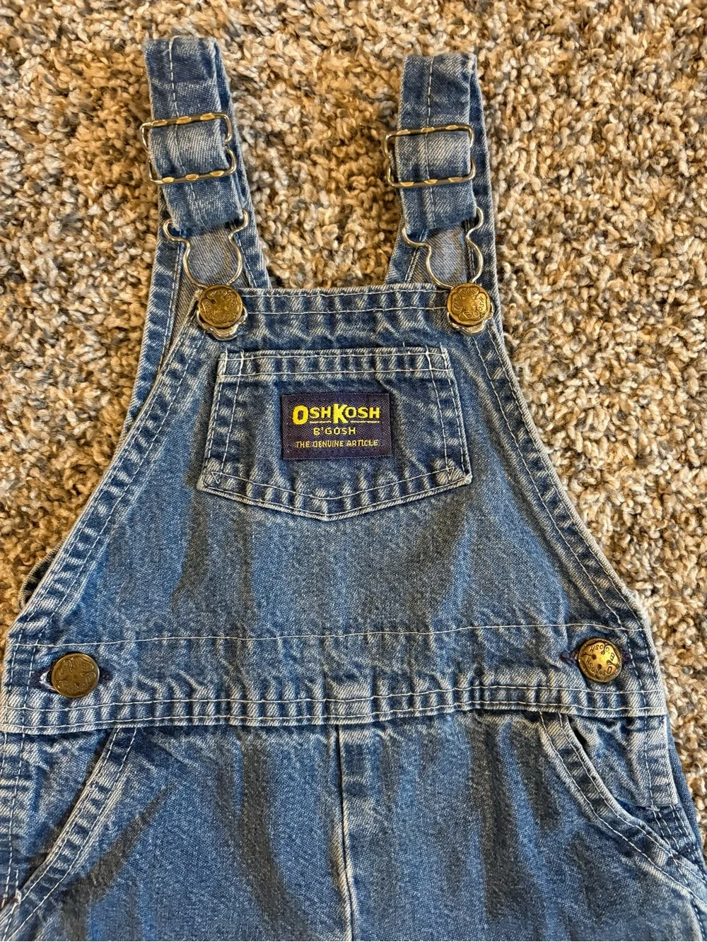 Oshkosh B’Gosh 18 Month Classic Denim Overalls 100% Cotton
